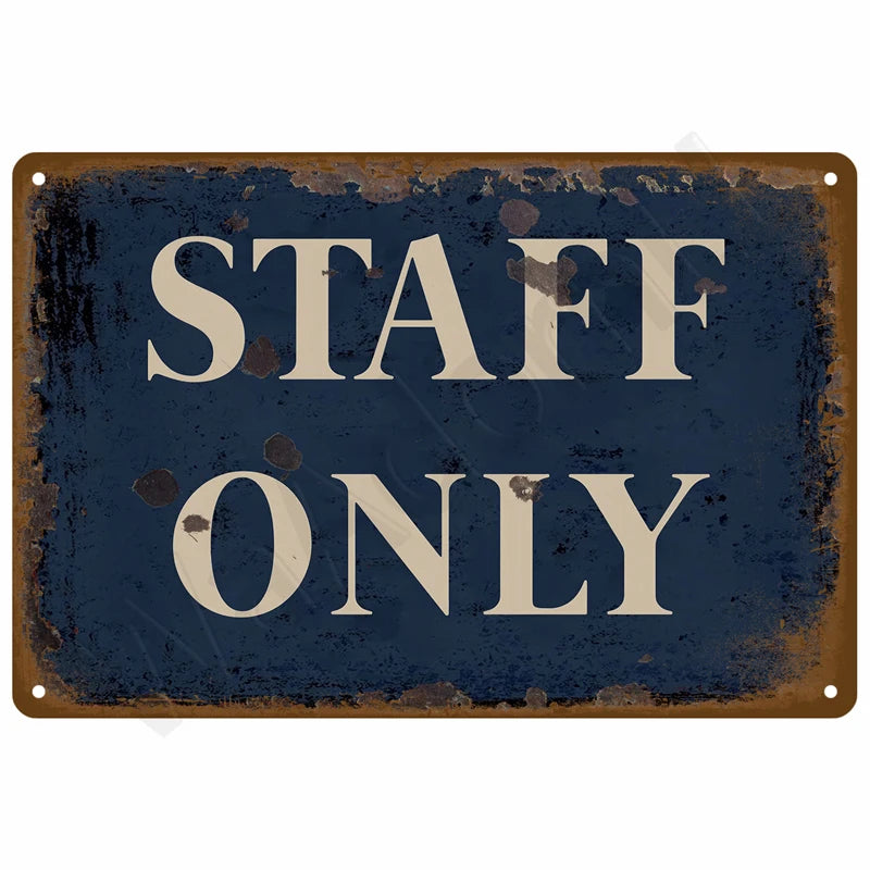 Garage Rules Plaque Métal Vintage Déco Murale