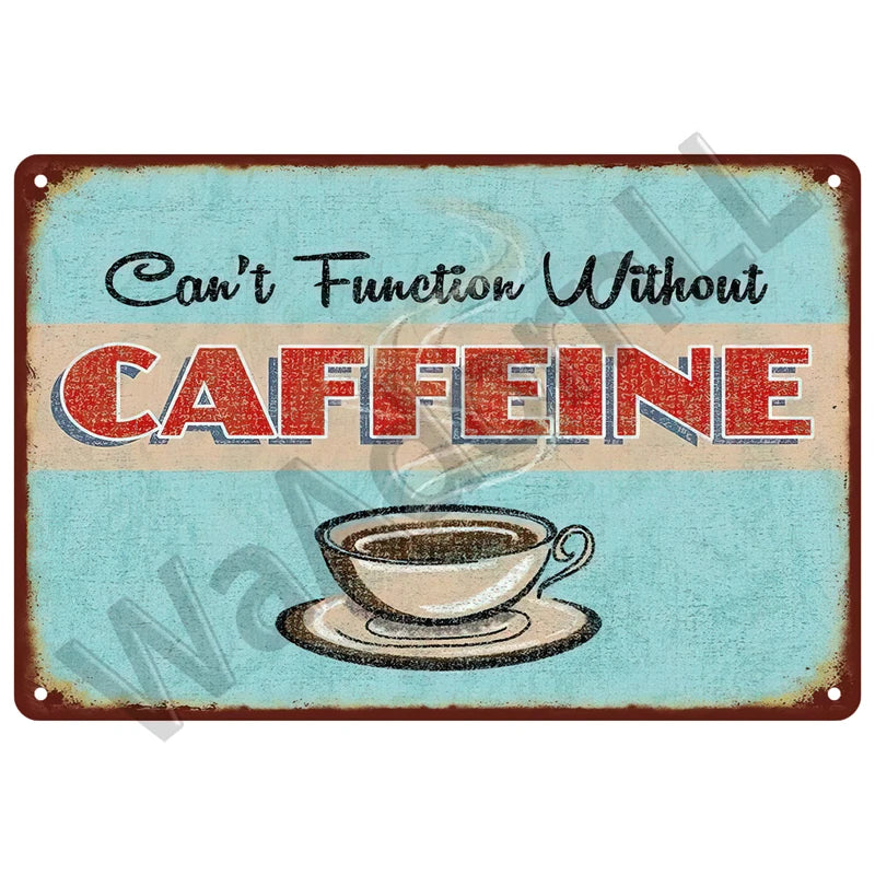 But First, Coffee Plaque Métal Vintage Coffee Shop