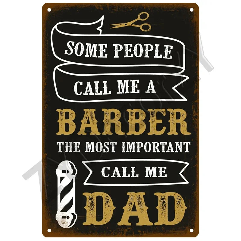 Cut & Shave Plaque Métal Vintage Barber Shop