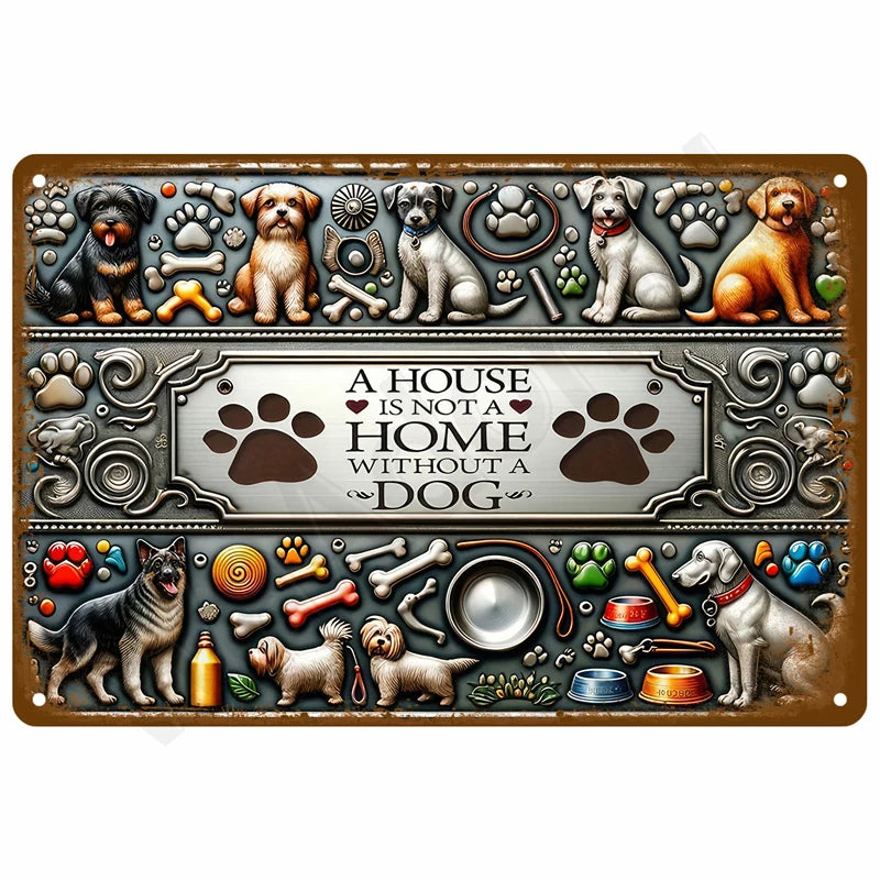 Garage Rules Plaque Métal Vintage Déco Murale