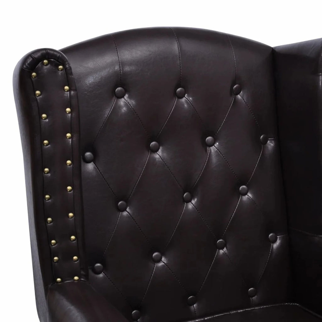 Fauteuil Chesterfield “Kensington” avec Repose-Pieds Vintage