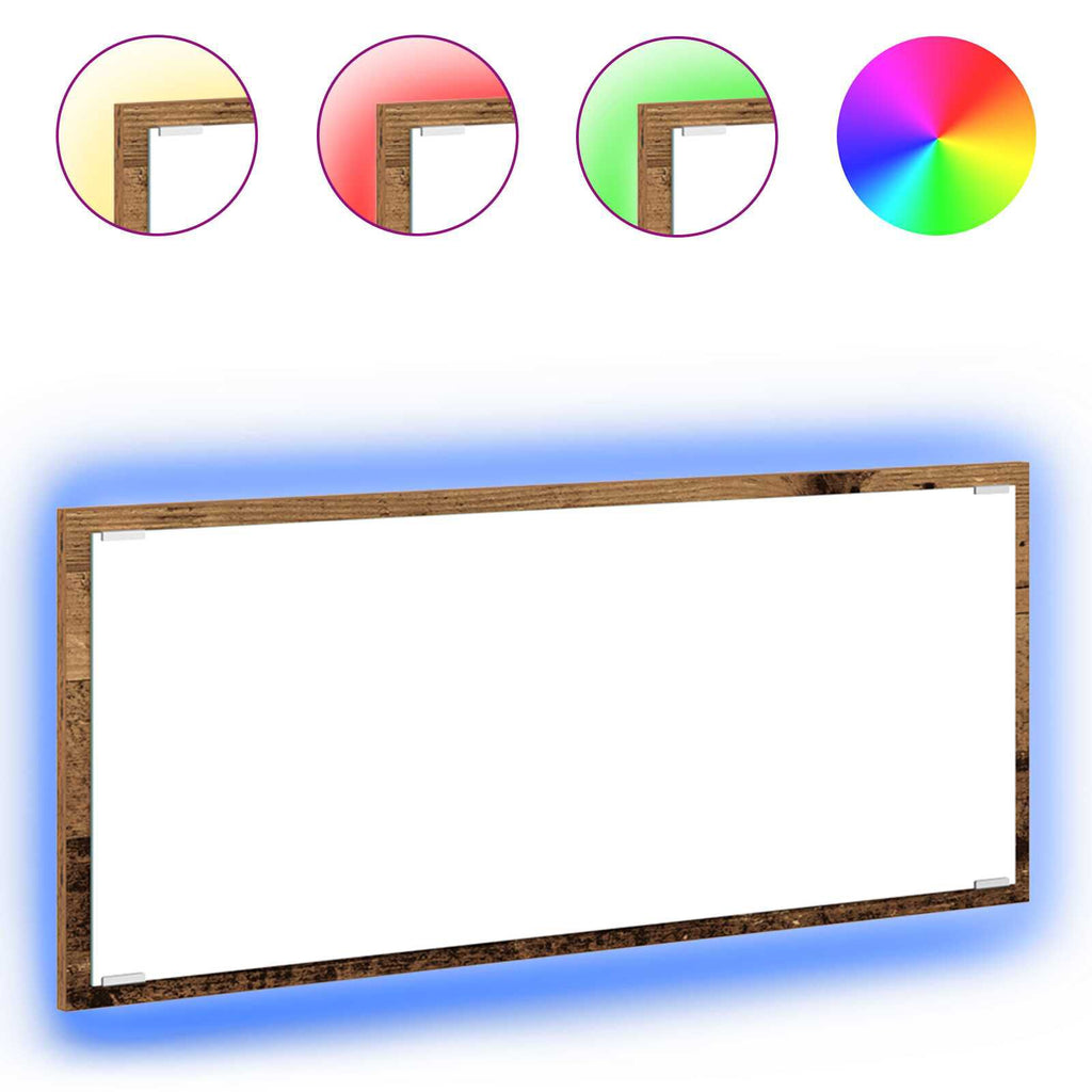 Miroir de bois ancien Led
