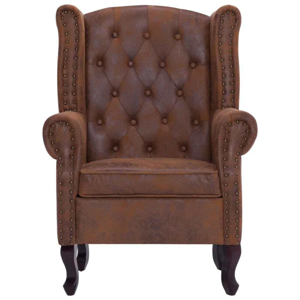 Fauteuil Chesterfield “Winston” avec Repose-Pieds Vintage