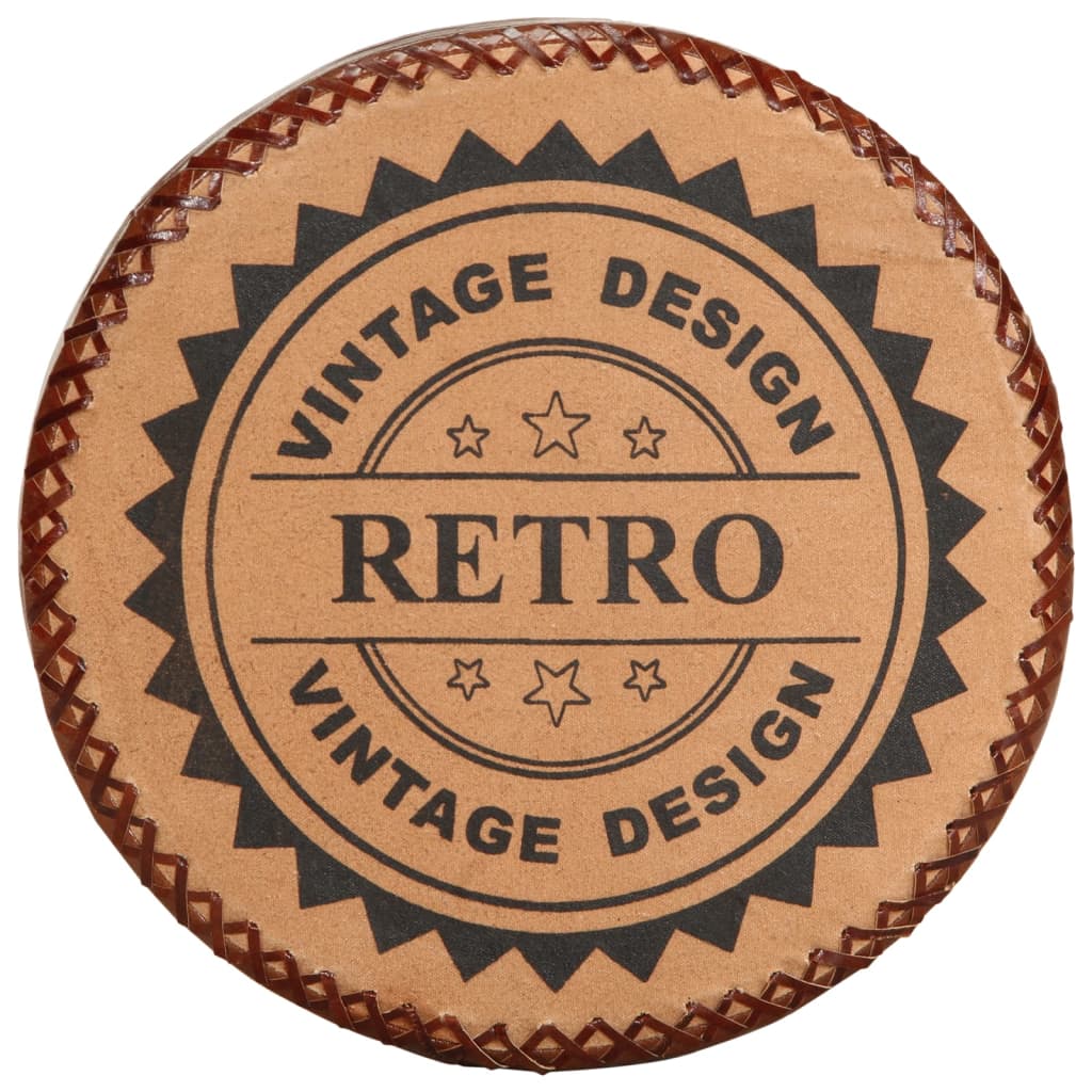 Chaises de bar lot de 2 cuir véritable et bois d'acacia solide